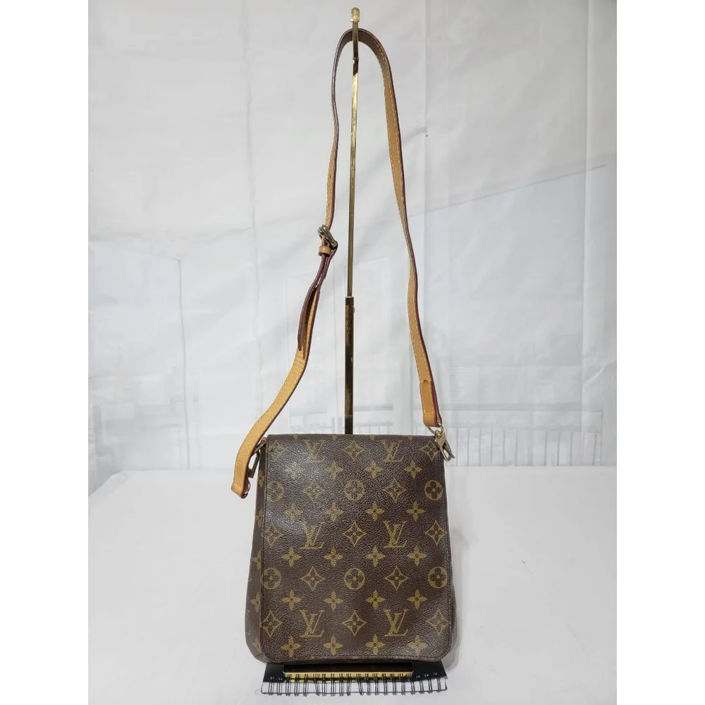 LOUIS VUITTON SIGNATURE MONOGRAM MUSETTE PM SHOULDER BAG BROWN